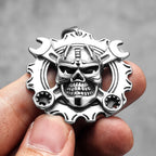 Mechanical Wrench Gear Skull Stainless Steel Men Women Necklaces Pendants Chain Punk Biker Jewelry Creativity Gift