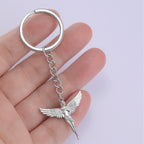 Kkjoy 3D Powder Cast Angel Goddess Keychain Stainless Steel Wing Guardian Angel Pendant Bag Accessories Creative Gift
