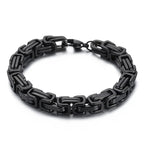 Fongten 4/5/6/8mm Byzantium Bracelet For Men Stainless Steel Box Chain Wirstband Charm Men Bangle Bracelets Jewelry