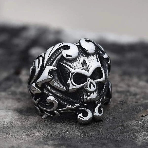 Christmas Charm Halloween Octopus Skull Punk Stainless Steel Seaman Rings Men Anel Puck Jewelry Gift for Sailor