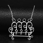 Paimon Sigil Silver Pendant Necklace — Stainless Steel