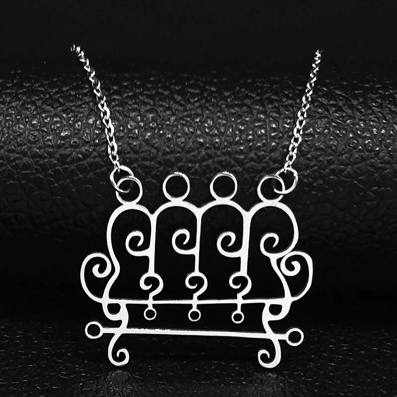 Paimon Sigil Silver Pendant Necklace — Stainless Steel