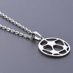 Sports Ball Charm Pendant Necklace — Steel