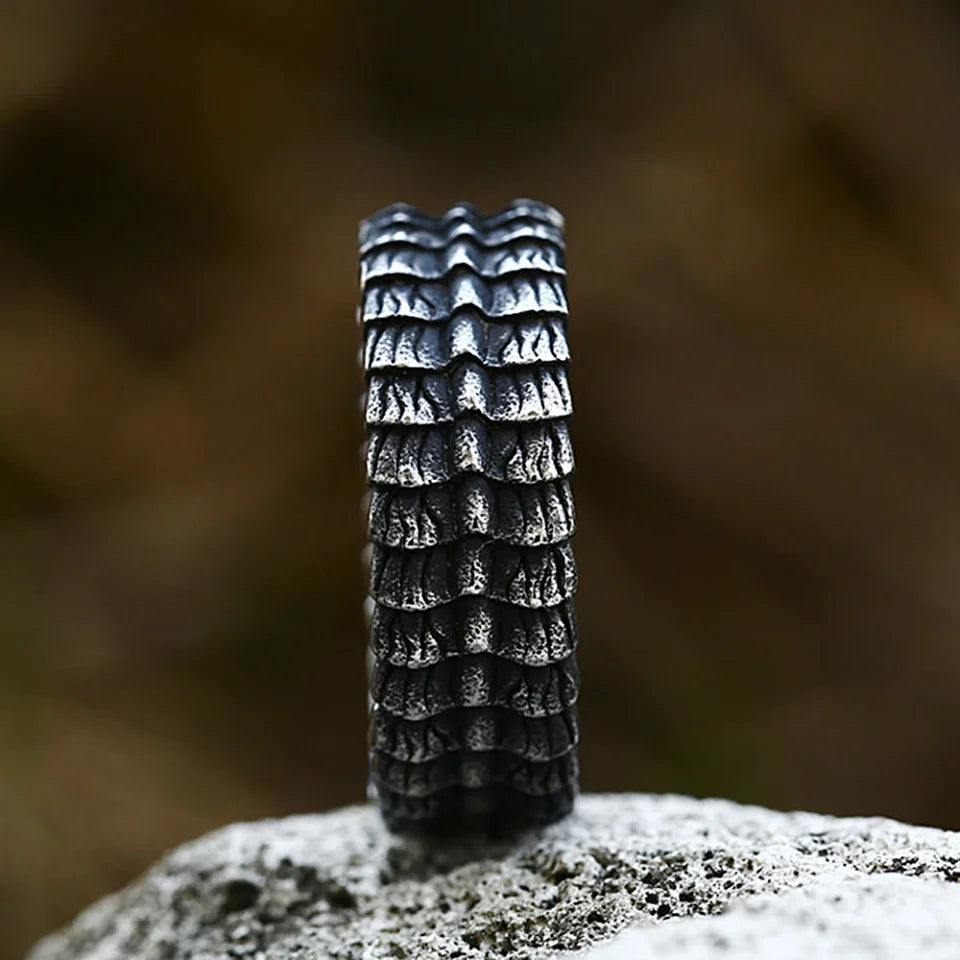 Dragon Steel Ring Punk Vintage Scale Biker Animal
