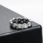 Iced Out Eternity Band Ring — 925 Silver