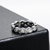 Iced Out Eternity Band Ring — Silver-Tone