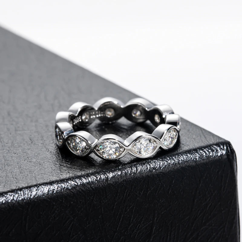 Iced Out Eternity Band Ring — 925 Silver