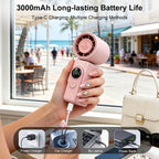 Portable Handheld Fan Mini Clip Fan With Umbrella Holder Function USB Rechargeable Personal Cooling Fan For Outdoor