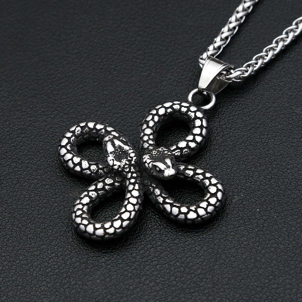 Gothic Snake Stainless Steel Pendant Necklace