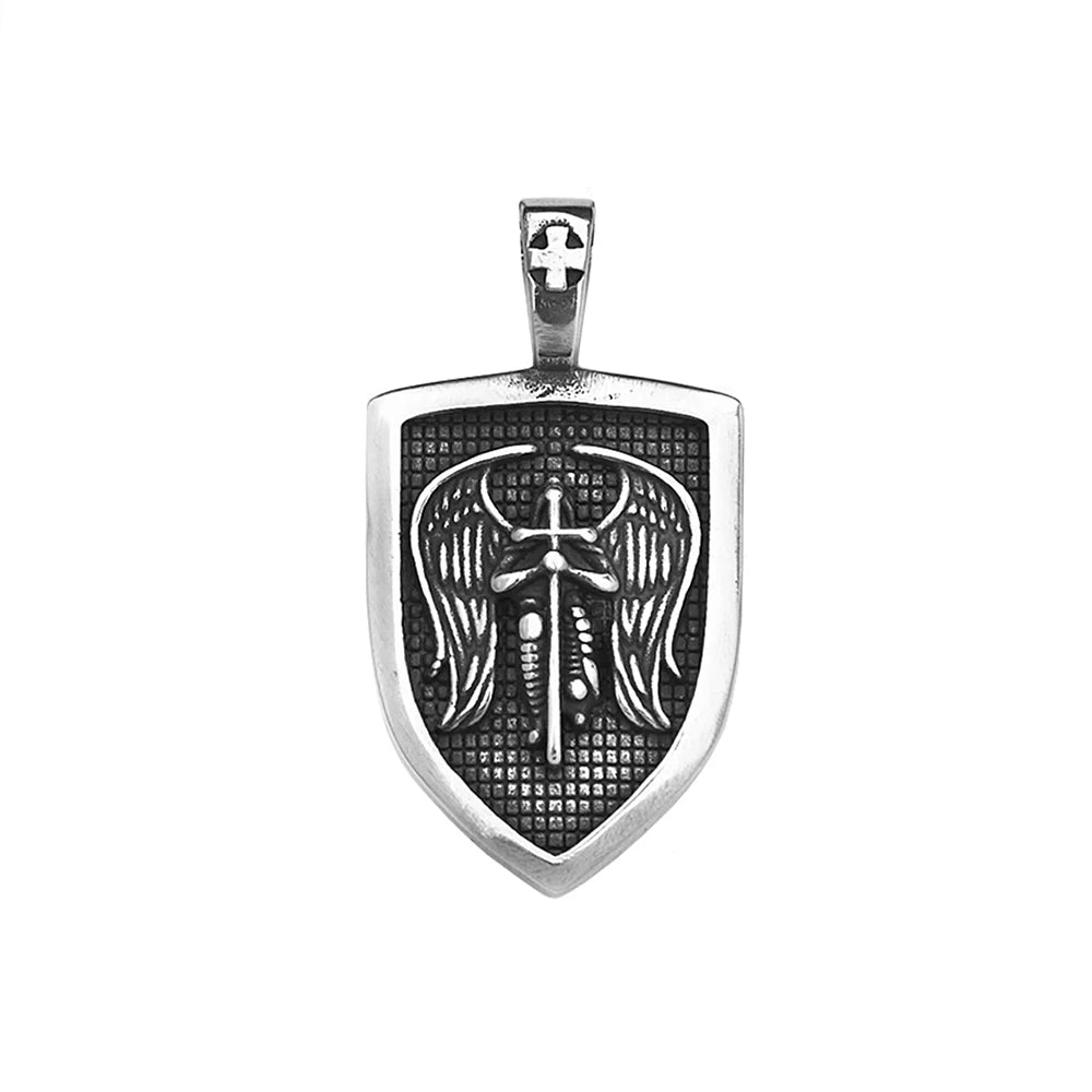 Archangel Michael Pendant — 316L Stainless Steel