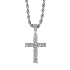 Iced Cross 925 Silver Pendant Necklace