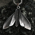 Vintage Gothic Style Death Moth Necklace Unisex Punk Stainless Steel Butterfly Skull Pendant Animal Jewelry Gift
