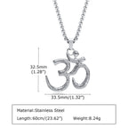 Stainless Steel Yoga Om Necklaces for Men,Punk Solid Metal Aum Pendant Collar Gifts,Male Jeweklry Gifts