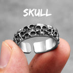Vintage Punk Gothic All Skull Head Series Stainless Steel Womens Mens Rings Unique for Biker Jewelry Creativity Gift