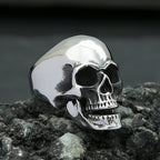 Punk Skull Ring With Movable Jaw — Stainless Steel