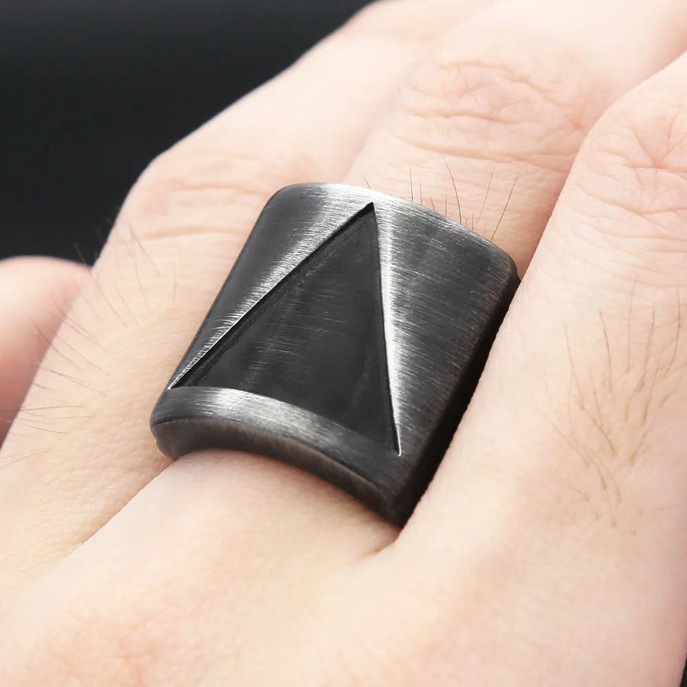 Valknut Steel Ring Vintage Triangle Punk Party