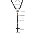 Lava Stone Cross Pendant Necklace — Zinc Alloy