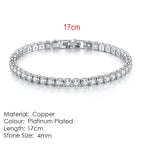 Fashion Multicolor Tennis Bracelet for Women 2.5/3/4/5mm Zirconia Charm Designer Tennis Chain Men Bracelet Wedding Jewelry KC128