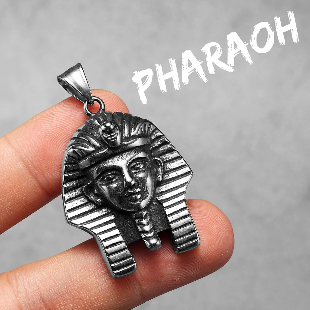 Egyptian Pharaoh Stainless Steel Pendant Necklace