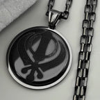 Tiger Gold Pendant Indian Sikhism Khanda Symbol