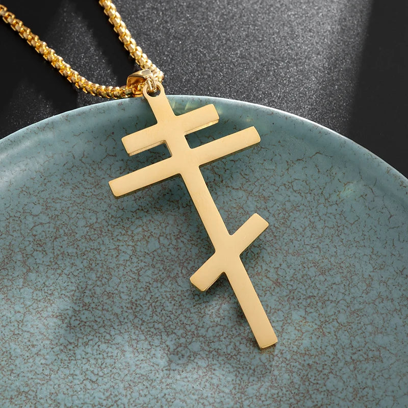 Male Black Plated St Peter's Inverted Cross Pendant Necklace for Men Stainless Steel Choker Crux de Sanctus Petrus