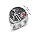 Knights Templar Crusader Shield Cross Ring — Stainless Steel
