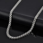Vnox Waterproof Two Rows Stainless Steel Rolo Links Necklaces, Adjustable Silver Color Metal Links Collar Minimalist Jewelry