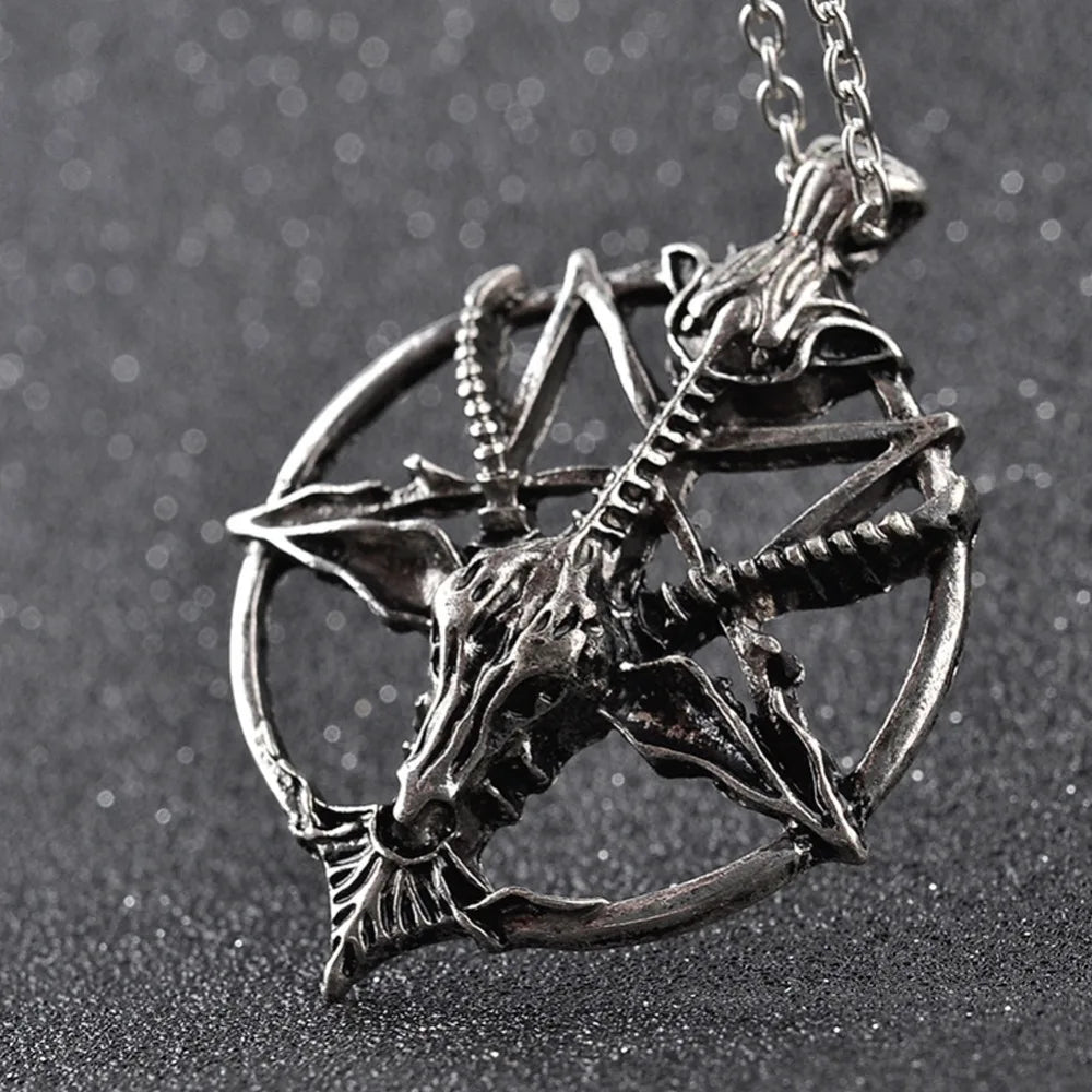 LaVeyan Baphomet Sigil Pendant Necklace — Inverted Pentagram