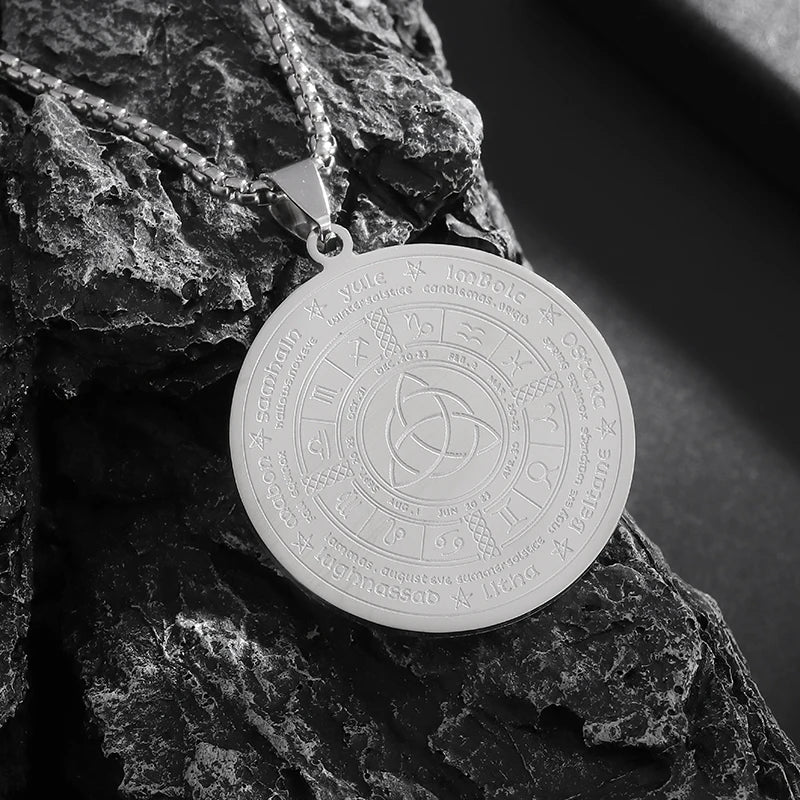 Celtic Witch Knot Pendant Necklace — Steel