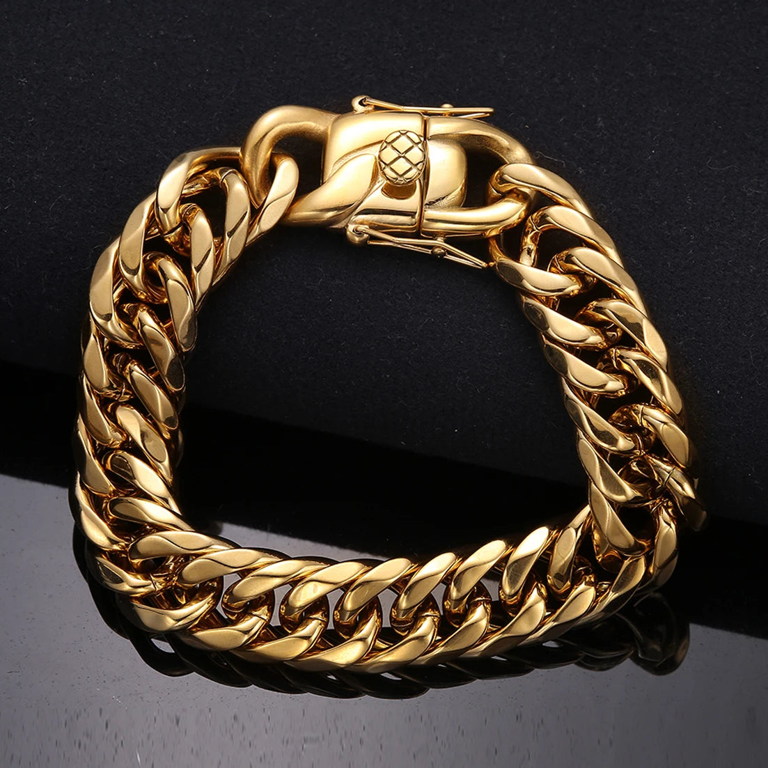 Gold Cuban Chain Bracelet 9-16mm — Gold