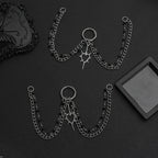 2Pcs Gothic Spiky Hollow Heart-Shaped Black Bead Double-Layer Boot Chain Metal Shoe Decoration, Suitable for All Kinds