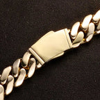 Gold Cuban Bracelet 20MM Monaco Smooth Lock