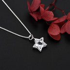 Iced Out Star 925 Silver Pendant Necklace