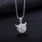 Iced Out Demon Pendant — 14K Gold