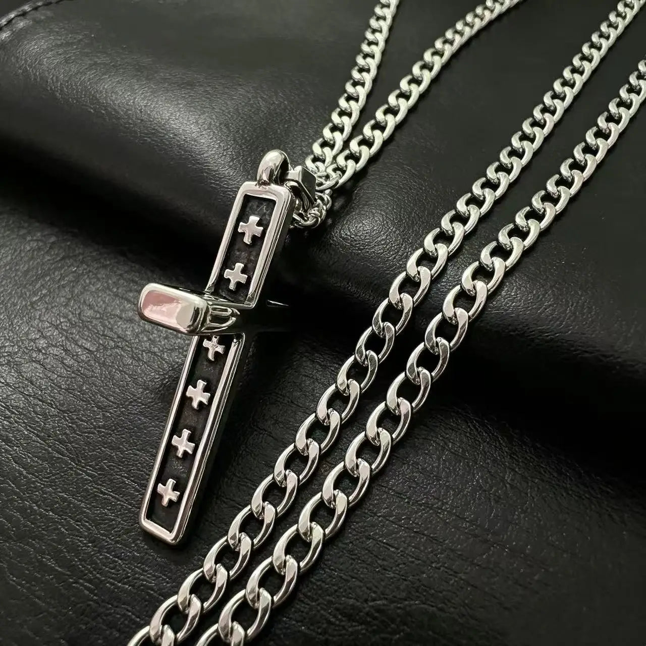 Seal Cross Stainless Steel Pendant Necklace
