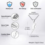 Vnox Stainless Steel Lightning Pendant Necklace, 60cm Box Chain with Lobster Clasp, Punk Waterproof Jewelry Gift for Men Women