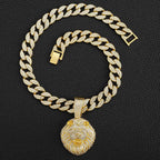 Iced Out D Lion Head Cuban Pendant