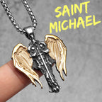 Archangel Pendant 316L Stainless Steel St.Michael Wings Necklaces Men Powerful Amulet Chain Punk Jewelry Best Gift Dropshipping