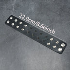 Gothic Spike Stud Leather Cuff Bracelet — Two-Tone