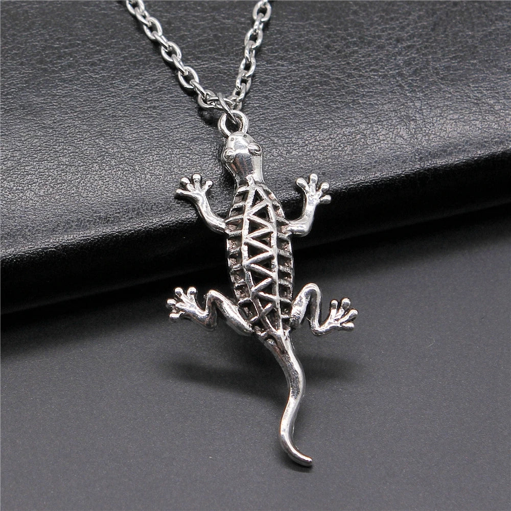 Cold Blooded Reptile Lizard Gecko Chameleon Pendant Necklace For Women Men