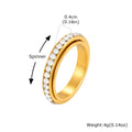 Iced Out Zircon Spinner Ring — Stainless Steel