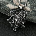 Gothic Vintage Medusa Pendant 316L Stainless Steel Punk Hip Hop Unique Snake Necklace Fashion Amulet Jewelry Gifts