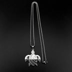 Polynesian Sea Turtle Pendant Necklace — Steel
