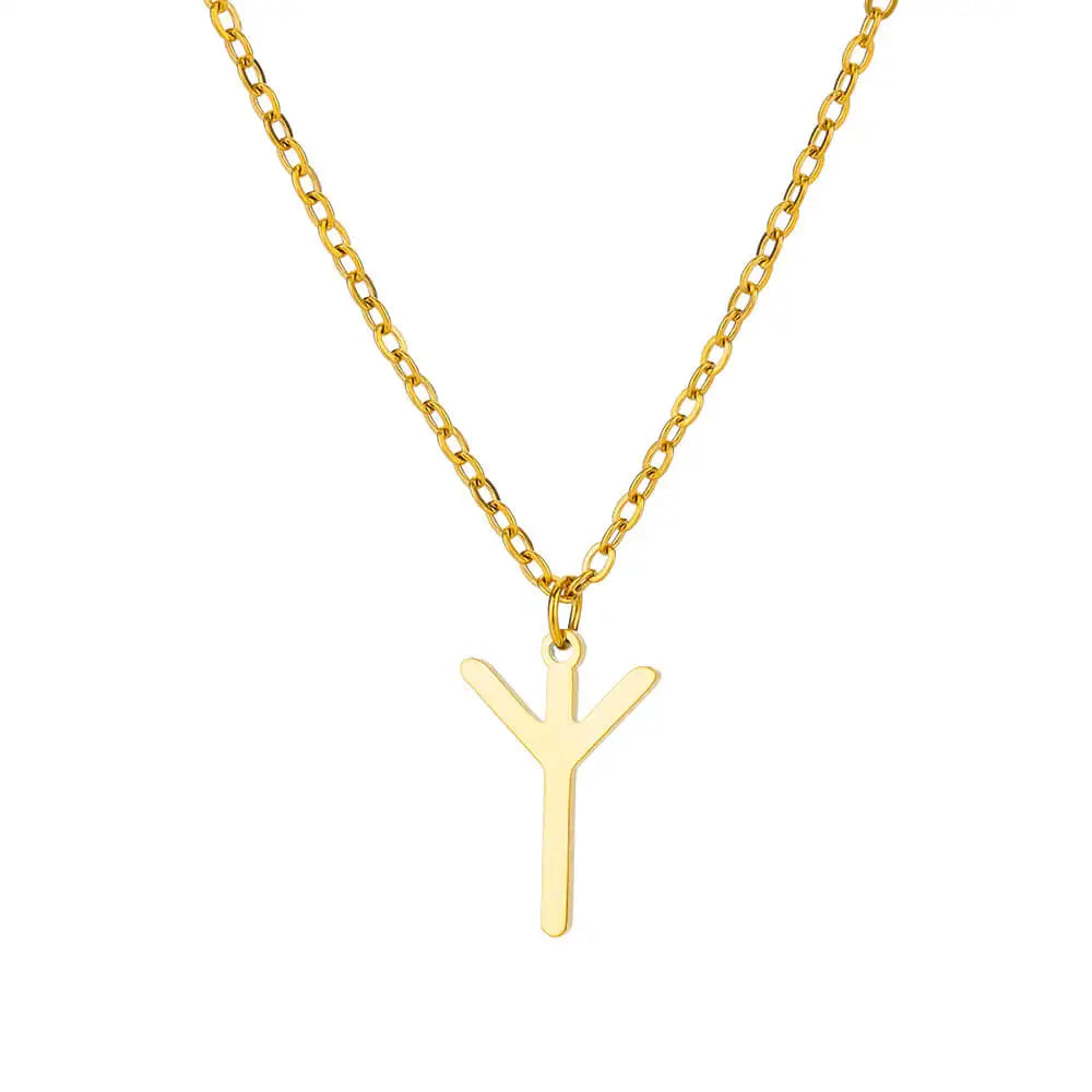 Viking Petite Rune Layering Necklace Elder Futhark Runes Feminine Delicate Norse Runic Pendants Minimalist Jewelry for Women