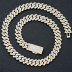 Iced Out Cuban Necklace Stainless Steel 16MM 3-Row