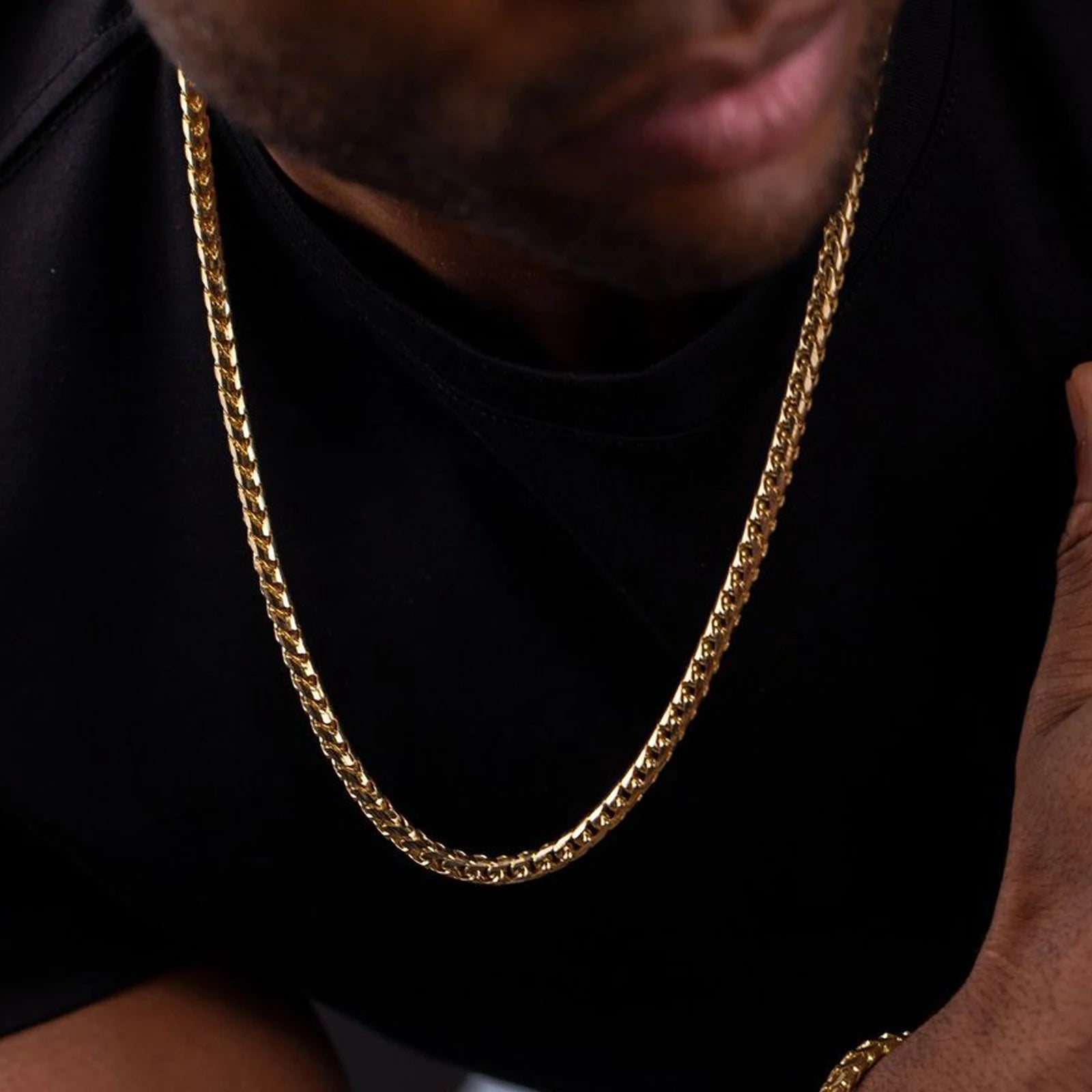 Gold Franco Chain Necklace 3mm — Stainless Steel