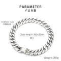 24/31MM Larger Cuban Chain Dog Bone Charm Necklace for Men Women Stainless Steel 316L Heavy Choker Punk Trendy Jewelry Cool Gift