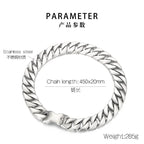 24/31MM Larger Cuban Chain Dog Bone Charm Necklace for Men Women Stainless Steel 316L Heavy Choker Punk Trendy Jewelry Cool Gift