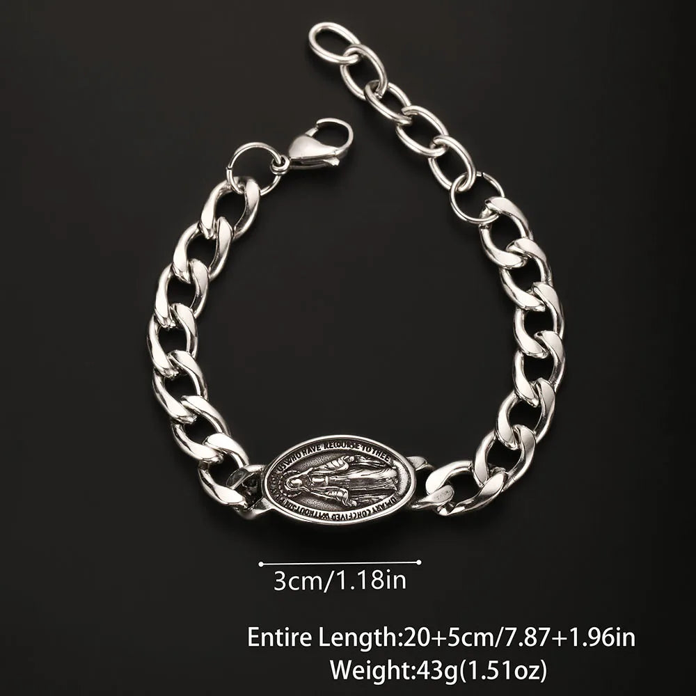 Virgin Mary Prayer Bracelet — Stainless Steel