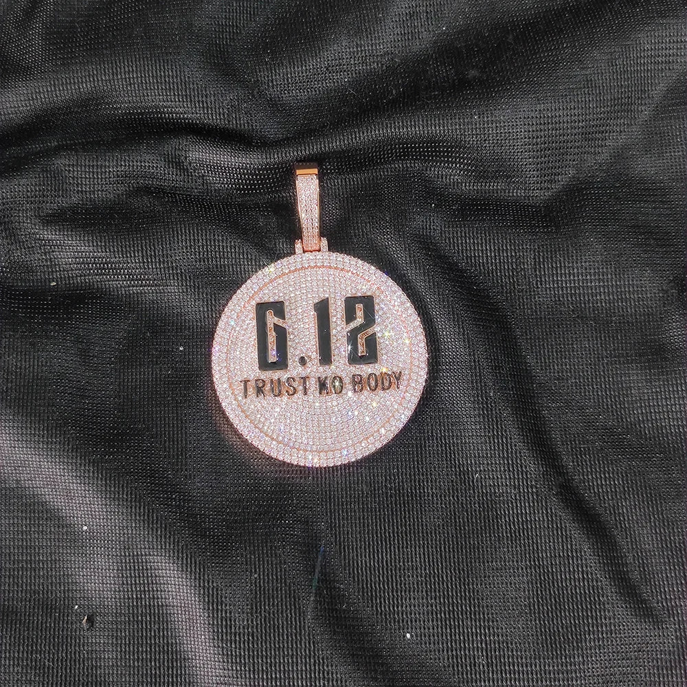 Iced Out Letter Pendant Rose Gold 60MM